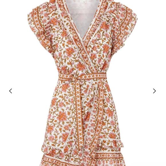 Veronica Beard Wrap Dress Mikhail Ruffled Womens 10 Floral $ 548.00 NWT - Picture 3 of 10